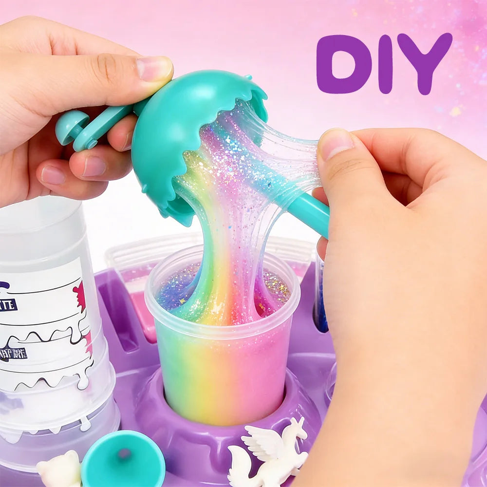 Super Dreamy Slime Set, Children's DIY Crystal Slime Toy, Magical Slime Shaker Cup, Fluffy Crystal Slime Material Pack, Slime Making Workshop Shaker Powder Version, Educational Handmade Gift, Princess Style, Girls' Favorite Stress-Relief Toy, Party Essen