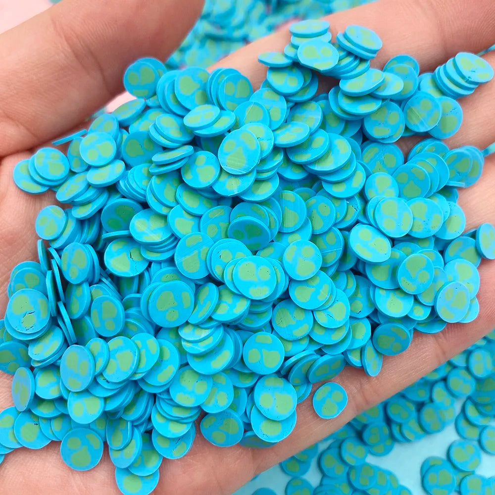 100g Blue Earth Shape Slices Polymer Clay Sprinkles For Slimes Filling Hand Craft Nails Art DIY Christmas Halloween Decoration