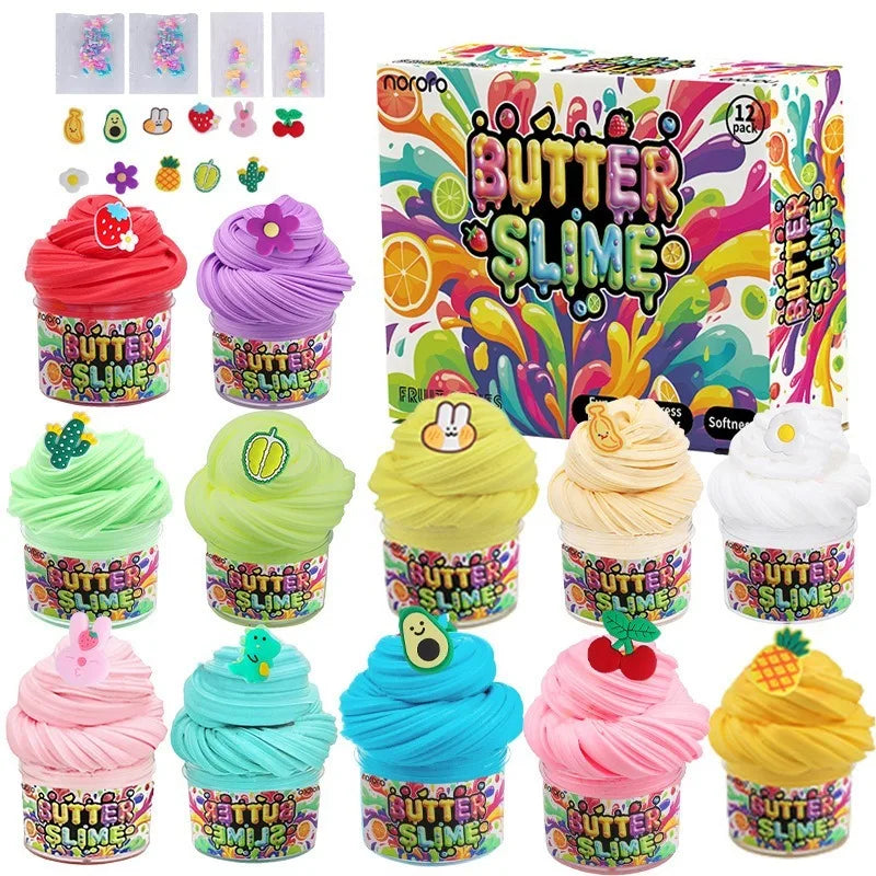 Super Butter Slime Kit Bulk Wholesale DIY Cloud Fluffy Clay with Foam Bubbles Arts and Crafts Supplies for Kids with Charms