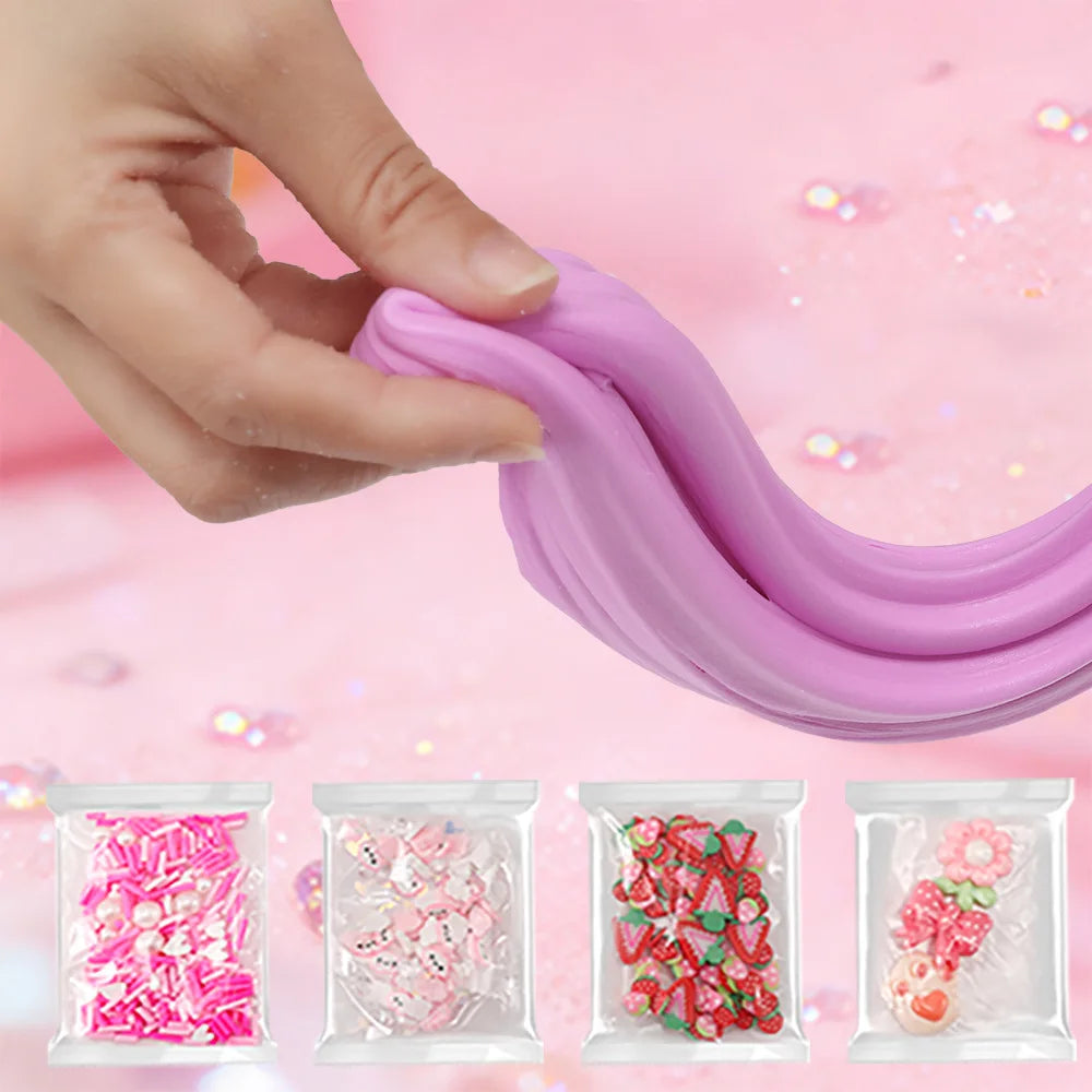 200ML Pink Slime Kit DIY Fluffy Cotton Slime & Butter Slime Set Kids Handmade Craft Slime Combo Box