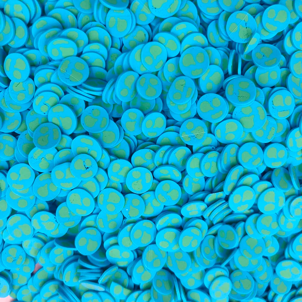 100g Blue Earth Shape Slices Polymer Clay Sprinkles For Slimes Filling Hand Craft Nails Art DIY Christmas Halloween Decoration
