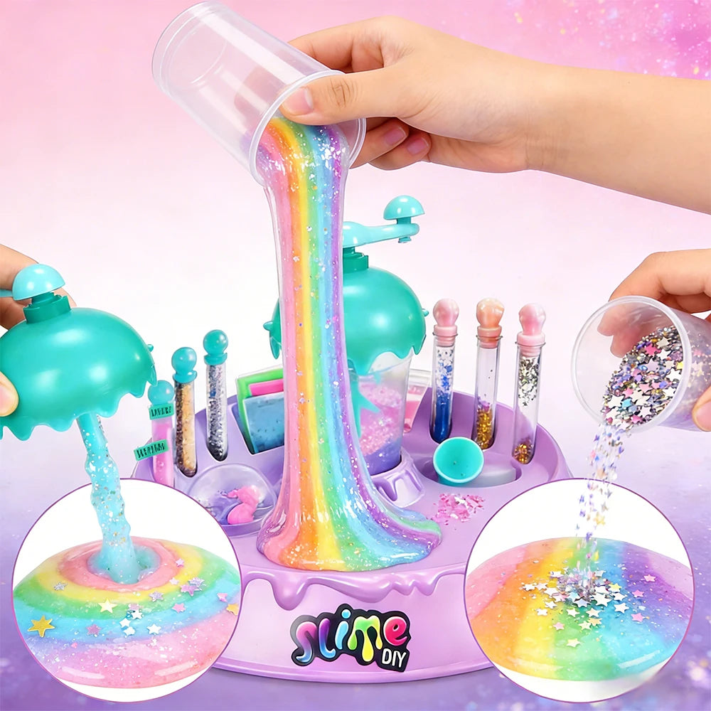 Super Dreamy Slime Set, Children's DIY Crystal Slime Toy, Magical Slime Shaker Cup, Fluffy Crystal Slime Material Pack, Slime Making Workshop Shaker Powder Version, Educational Handmade Gift, Princess Style, Girls' Favorite Stress-Relief Toy, Party Essen