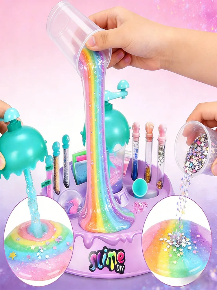 Super Dreamy Slime Set, Children's DIY Crystal Slime Toy, Magical Slime Shaker Cup, Fluffy Crystal Slime Material Pack, Slime Making Workshop Shaker Powder Version, Educational Handmade Gift, Princess Style, Girls' Favorite Stress-Relief Toy, Party Essen