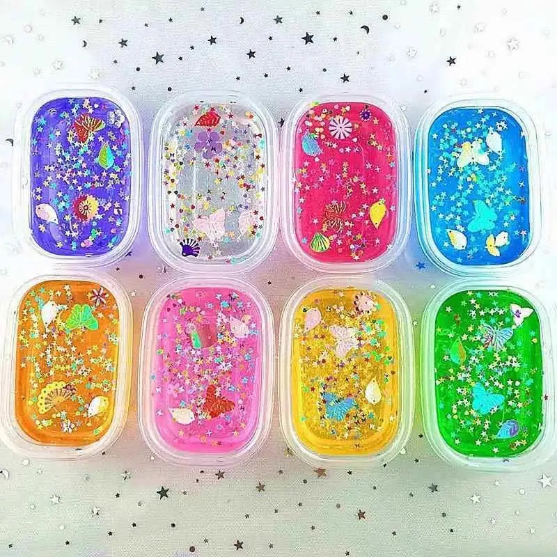 Crystal Mud Slime Transparent Student Baby Girl Toy Soft Clay Play Dough Eonal Toy for Children under 3 Years Old