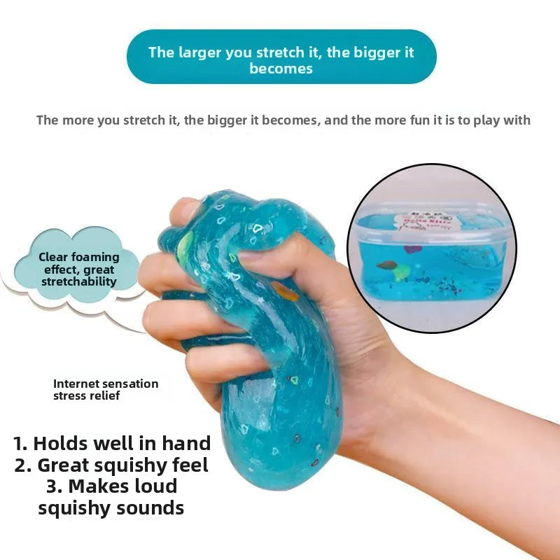 Crystal Mud Slime Transparent Student Baby Girl Toy Soft Clay Play Dough Eonal Toy for Children under 3 Years Old
